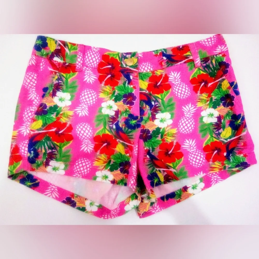 Macbeth Collection by Margaret Josephs Pink 100% Cotton Tropical Shorts Size M